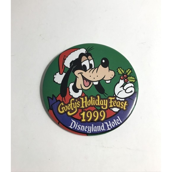 Vintage 1999 Disneyland Goofy's Holiday Feast Pin Pinback Button christmas - Picture 3 of 5